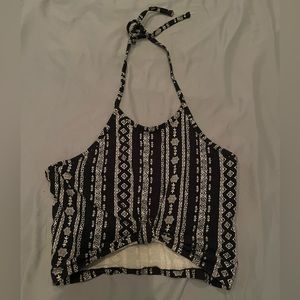 Halter top crop top size small black and white